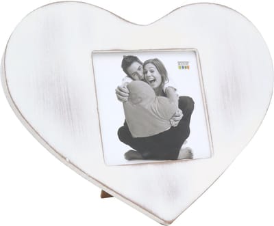 Deknudt Frames fotolijst S67TR1 - wit - hout - hartvorm - foto 10x10