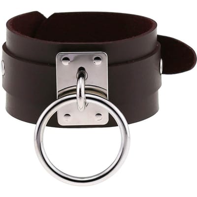 Leren O-Ronde Metalen Polsband Armbanden Harajuku Manchet Gotische Punk Armbanden Voor Vrouwen Mannen Emo Rave Heks Cosplay Feest Sieraden black