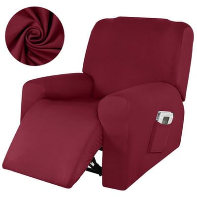 Waterdichte relaxfauteuilhoezen Hoge elasticiteit Lazy Boy relaxfauteuilhoes Zachte antislip relaxfauteuilhoes voor thuis 1 Seat (27-38in) wijn