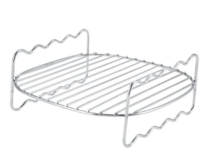Dailygoods- Grillrooster Dubbellaags - Roestvrij Staal - Ovenvast tot 500 Graden - Accessoires voor Heteluchtfriteuse - Eenvoudig Schoon te Maken - Glad Oppervlak - Bakplaat