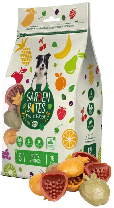 duvoplus Garden Bites - Fruity Buddies Hondensnacks - Hondensnoepjes - Vegetarisch & Glutenvrij - Small 18st