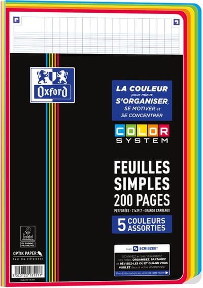 Oxford Gekleurde Gelinieerde Schriften, A4