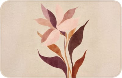 WC mat 80x50 cm - Antislip - Bloemen - Blaadjes - Minimalistisch - Roze - Toiletmat - Vloermat - Douchemat - Toilet tapijt - Toiletmatten