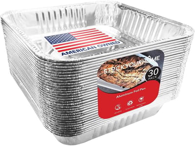 9x9 inch Vierkante Aluminium Folie Bakvormen - 30 Stuks Ovenbestendige Wegwerpbakpannen