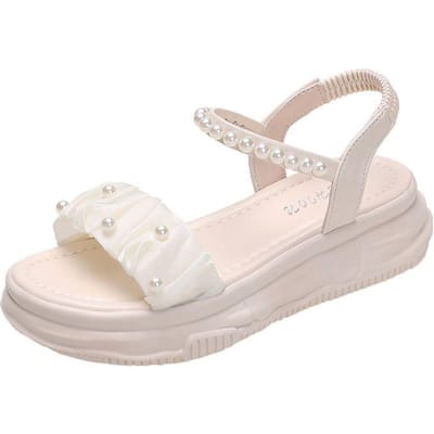 Bloemsandalen Dames Zomer Feeënstijl Dikke Zool Wedge Platte Romeinse Schoenen Koreaans Ins Tide 41