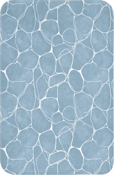 WC mat 40x60 cm - Antislip - Organisch - Patroon - Blauw - Toiletmat - Vloermat - Douchemat - Toilet tapijt - Toiletmatten