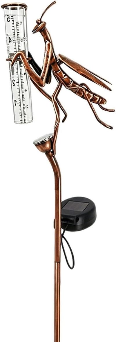 Regenmeter Tuin - Watermeter Gazon - Weer Bewaken - Zonne-energie LED - 335 cm hoog - Zwart