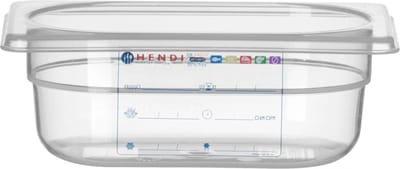 HENDI Gastronorm bak – luchtdicht – transparant – 0,6L – 176x108x65 mm