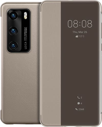 Huawei Smart View Flip Cover voor de Huawei P40 - Khaki