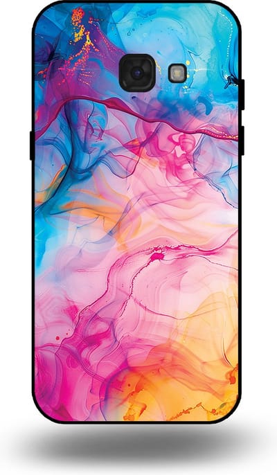 Smartphonica Telefoonhoesje Geschikt voor Samsung Galaxy A5 2017 met Regenboog Acryl Marmer Opdruk - TPU Backcover Case Rainbow Acrylic Marble Design geschikt voor Samsung Galaxy A5 2017