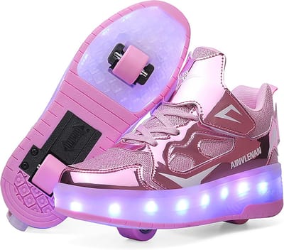 LED Rolschaatsen met Dubbele Wielen - Automatisch Intrekbaar Skate Schoen voor Kinderen