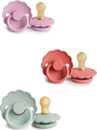 FRIGG DAISY Fopspeen set 3 stuks Poppy,Seafoam Lupine 6-18 maand maat 2
