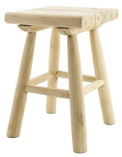 Teakhouten Barkruk - 45 x 30 cm - Naturel