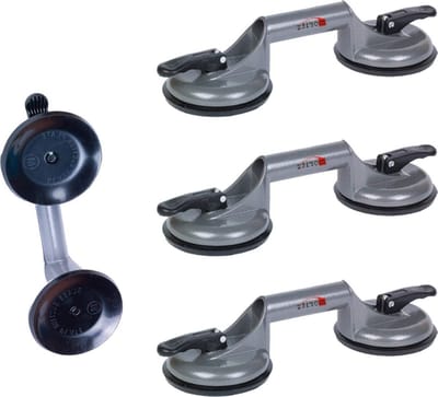 Moritz 4 pieces suction cups with 2 aluminum suction cups for the transport of glass plates, windows UVM (4)
