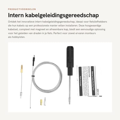 Dailygoods- Kabelgeleidingsgereedschap - Fietskabelset met Magneet - Afneembare Kap - 6 Accessoires - Duurzaam en Robuust - Hoogwaardig Materiaal
