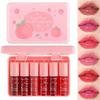 Set van 6 Mini Lip Tint Stains: Langhoudende, Hydraterende Lipgloss in Diverse Kleuren