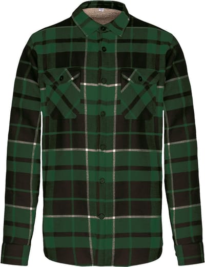 Kariban Geruit overhemd met sherpavoering K579 - Forest Green / Black Checked - XXL