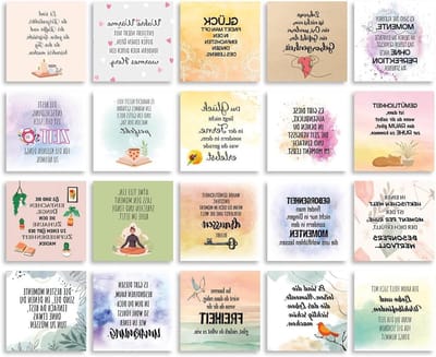 Hyggekaarten Spreuken - Motivatiekaarten Dagelijkse - Positieve Dagstart - Liefdevol Ontworpen - 105 x 105 cm - Set 3