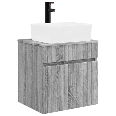 vidaXL - Wandgemonteerde - wastafelmeubel - Grijs - Sonoma - 49 - x - 41 - x - 63 - cm