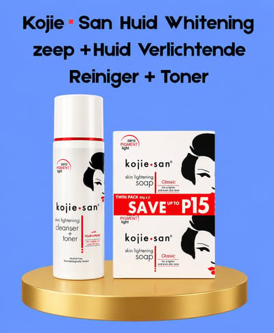 Kojie San Skin Whitening Soap + Skin Lightening Cleanser + Toner – Verhelderende & Hydraterende Huidverzorgingsset – Verminderde Donkere Vlekken, Egaliseert de Huidtint & Hydrateert Intensief – Voor een Gladde, Stralende & Gezonde Huid