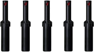 Verzonken pop-up sproeier set van 5 met 10 cm stijger - Zwart
