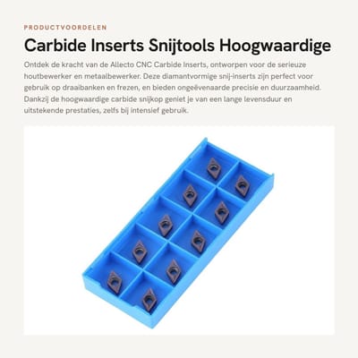 Dailygoods- Inzetsnijder 10 Stuks - CNC-Hardmetaal - Diamantvorm - Freesinzetstukken - Draaimachine - Draaigereedschap met Doos - Snijgereedschap