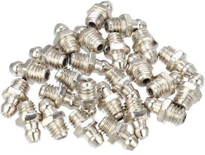 Dailygoods- Smeernippel 25 Stuks - M8 x 1,25 - Vernikkeld Staal - Rechte Hoek - Geveerde Kogelvergrendeling - Lange Levensduur - Smeernippelset