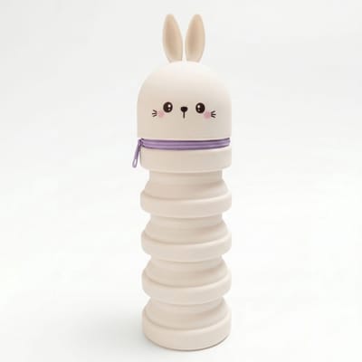 Schattige dieren etui - Kawaii Pennenetui - Pennenhouder - Schoolspullen - Siliconen met rits - Konijn