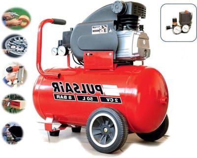 50L Compressor - Olie Compressor - Klus Klussen - 2PK Motor - 50 Liter Tank - Zilver
