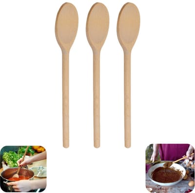 3 stuks lepels - soeplepel - rijstlepel - roerlepel - houten rijstlepel - keukenaccessoires - kookgerei - geschikt voor keuken, restaurant, eetgelegenheid (bruin, 23,5 cm)