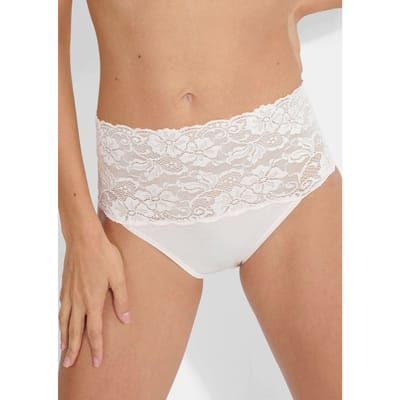 Tailleslip van katoen in een set van 2 - wit - Gr. 46 van Goldner Fashion