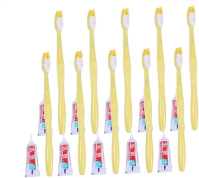 Wegwerp Tandenborstels - Reis Tandenborstel - Hygiënisch Reizen - Inclusief Tandpasta - 10 Stuks - Gemengde Kleuren
