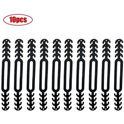 Porte-masque - YWEI - 10pcs noir - Silicone antidérapant - Réglable - Poignées auriculaires noir