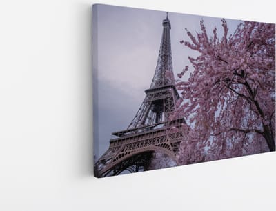 Saammp - Canvas Schilderij - Parijs - Steden - Landen - 45x30 - Foto op canvas - Wanddecoratie - muurdecoratie Woonkamer - Slaapkamer decoratie - Canvas Print