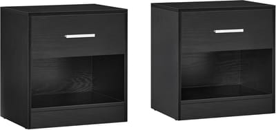 Set van 2 Nachttafels met Lade en Open Vak - Modern Design voor Slaapkamer en Woonkamer