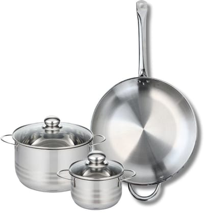 Set van 1 Koekenpan 32 cm en 2 braadpannen 14 en 20 cm Elo Profi Brillant