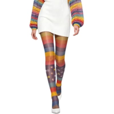 Dames Panty's Naadloos Dunne Versie Kousen Regenboog Elasticiteit Leggings Ventilerende Persoonlijkheid One Size brown