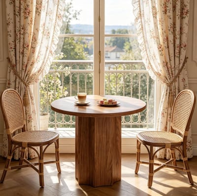 Eettafel - Ronde Tafel Voor 2 Tot 4 Personen Met Compact Design - Voor Keuken Eethoek En Woonkamer - MDF - 80 X 80 X 75 Cm - Bruin