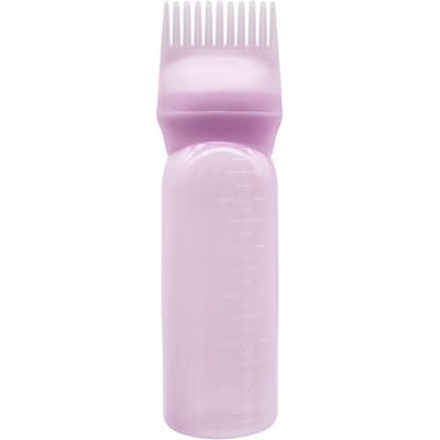 1 Pièce Bouteille Applicateur d'Huile Capillaire Couleur Unie pour Salon Peigne Applicateur Professionnel pour Coloration Cheveux Barbiers Fournitures de Coloration pour Coiffeurs rose
