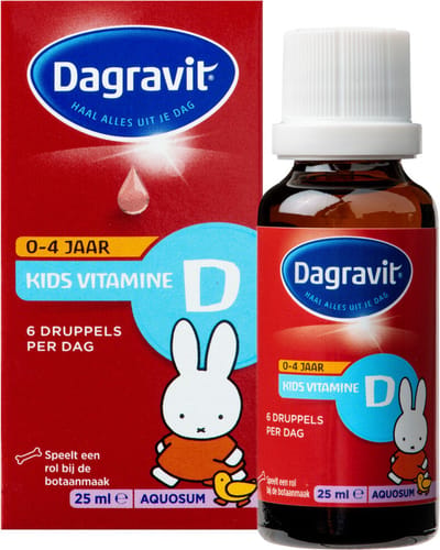 Dagravit Vitamine D Aquosum Druppels Kids - 4 x 25 ml - Voordeelverpakking