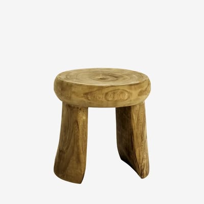 Madam Stoltz - Houten Kruk of Bijzettafel Paulownia – Naturel – 30x31 cm