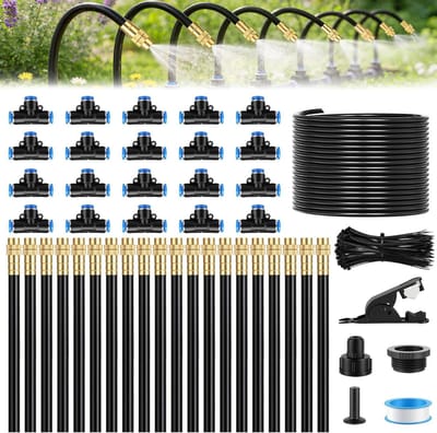 Tuinirrigatie Systeem - Automatische Bewatering - Planten Verzorgen - 360 Graden Verstelbaar - 20 Meter - Zwart