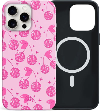 xoxo Wildhearts siliconen hoesje geschikt voor iPhone 13 Pro hoesje - Disco Girl - Magnetisch telefoonhoesje - Magneet case - Kwalitatieve backcover - TPU materiaal - Hoesjes met discoprint - Roze