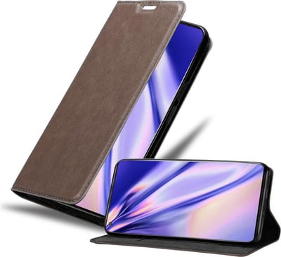 Cadorabo Hoesje geschikt voor OnePlus 8 PRO in KOFFIE BRUIN - Beschermhoes met magnetische sluiting, standfunctie en kaartvakje Book Case Cover Etui
