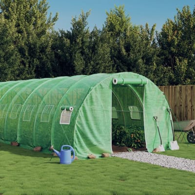 vidaXL - Tuinkas - met - stalen - frame - 60 - m² - 20x3x2 - m - groen