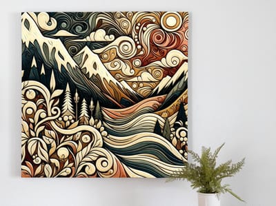 Olieverf relief schilderij | Levendige reliëfverf: Een meesterwerk van texturen en kleuren | Kunst - 100x100 centimeter op Forex | Foto op Forex