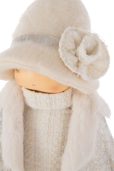 J-Line figuur Meisje + Tas - polyresin - wit - large