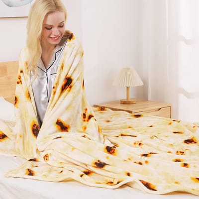 Lichtgewicht Anti-statische Tortilla Deken - 220x240 cm - Super Zacht en Warme Microfiber Plaid voor binnen en buiten