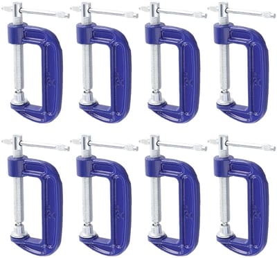 JHUBERS- G Klemmen 50mm - 8 Stuks - Metalen Klemmen - T-Handgreep - Draaibare Pad - Schokbestendig