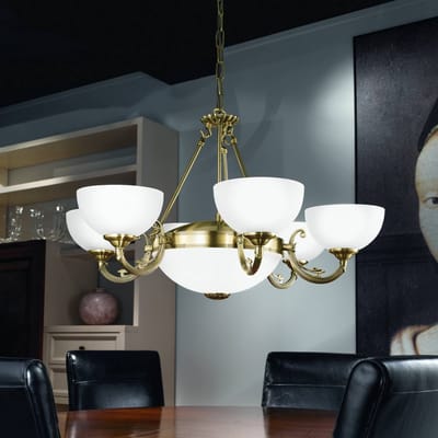 EGLO Savoy - Hanglamp - 6 Lichts - Ø740mm. - Brons - Wit